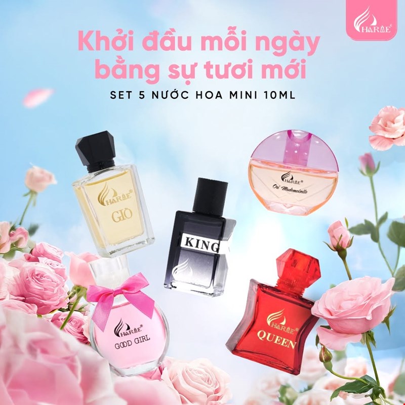 Bộ Set Nước Hoa Charme Mini (5 chai x 10ml)