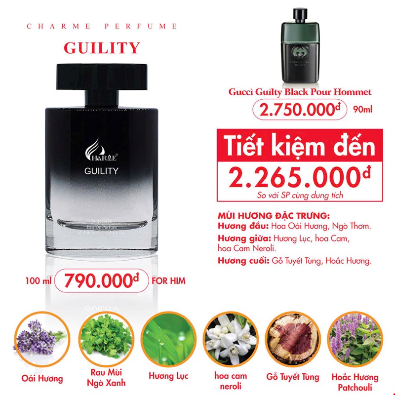 Nước hoa nam Charme Guility 100ml