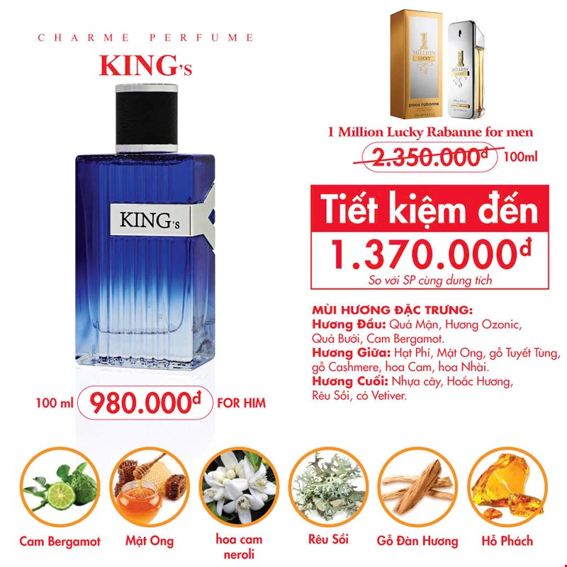 Nước Hoa Nam Charme King’s 100ml