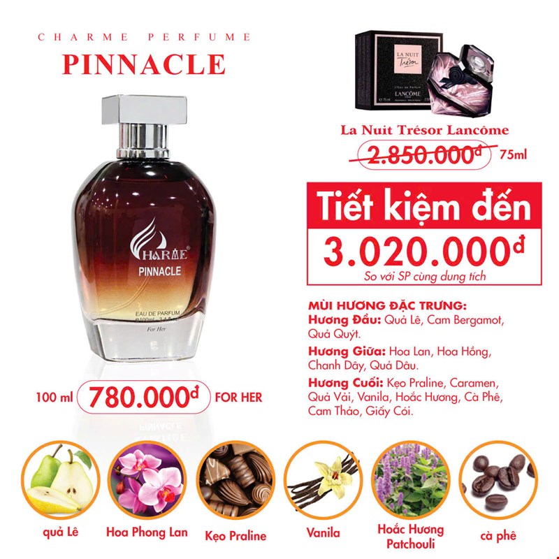 Nước hoa Nữ  Charme Pinnacle 100ml
