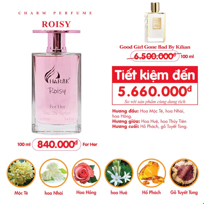 Nước Hoa Nữ Charme Roisy 100ml