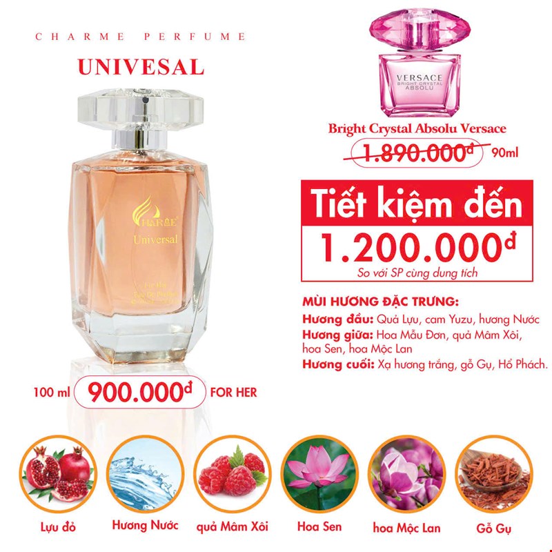 Nước Hoa Nữ Charme Universal 100ml