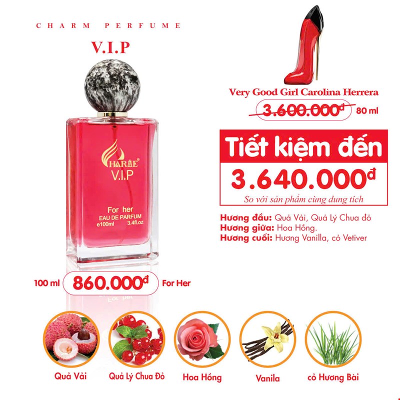 Nước Hoa Nữ Charme V.I.P 100ml